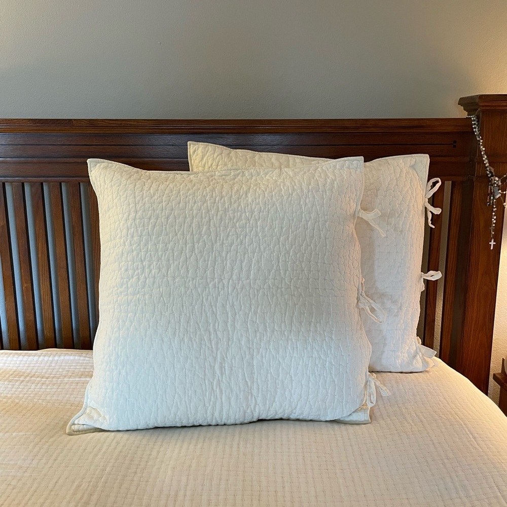 Pottery Barn Pick Stitch Euro Shams